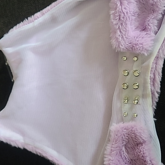 Fuzzy Lilac 2 piece halter top and mini skirt - Picture 7 of 7